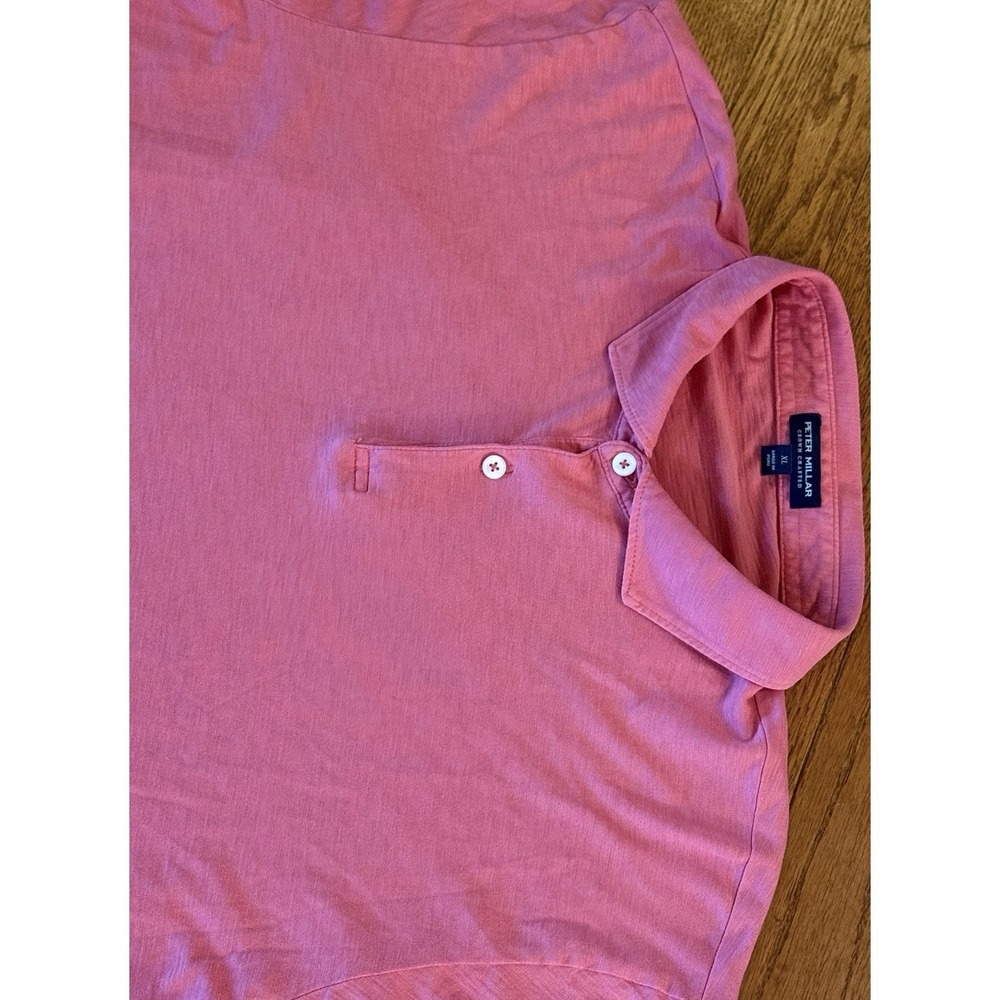 Peter Millar Crown Crafted Polo Shirt Mens XL Pink Golf Performance Preppy